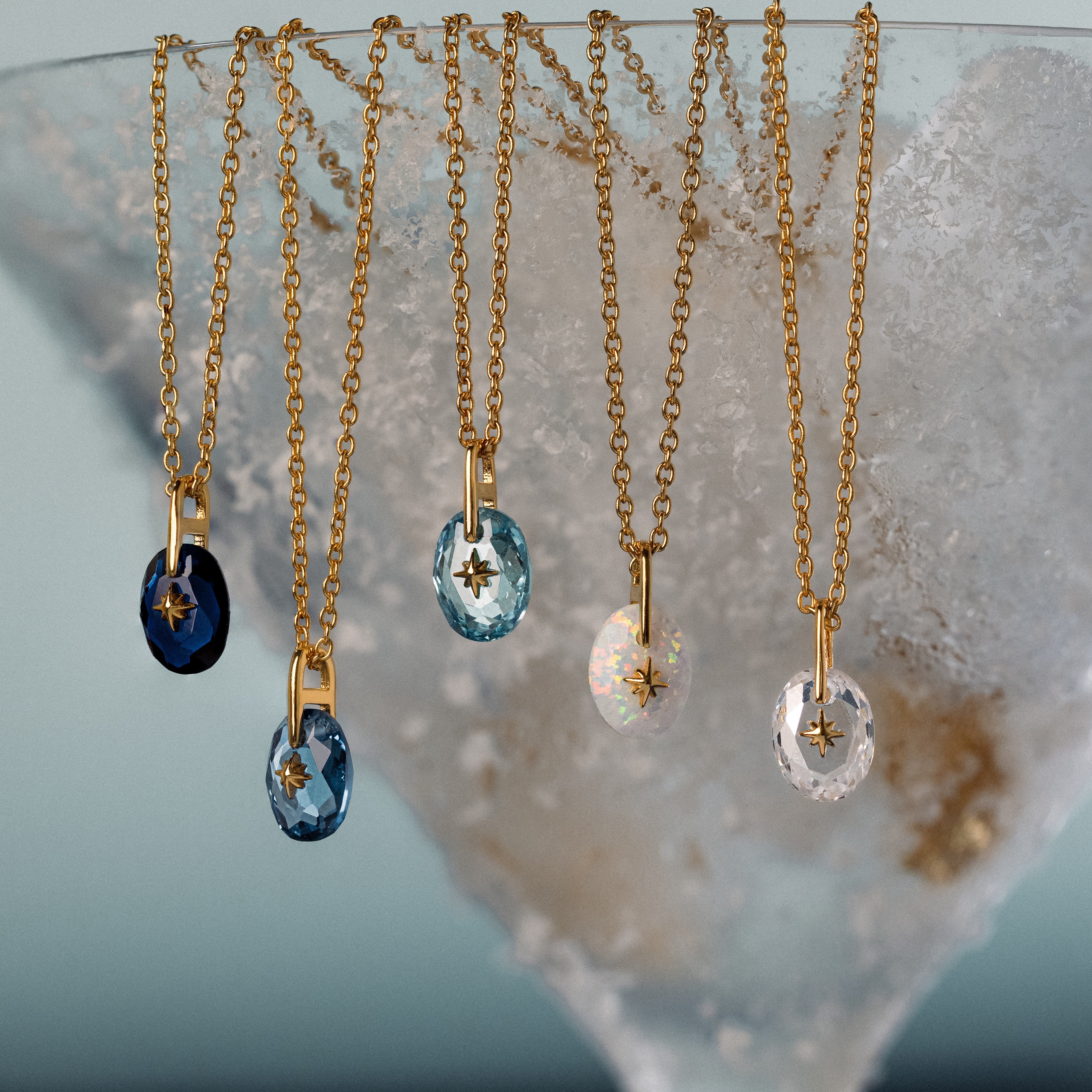 North Star Birthstone Signet Necklace in Sapphire - Image 3